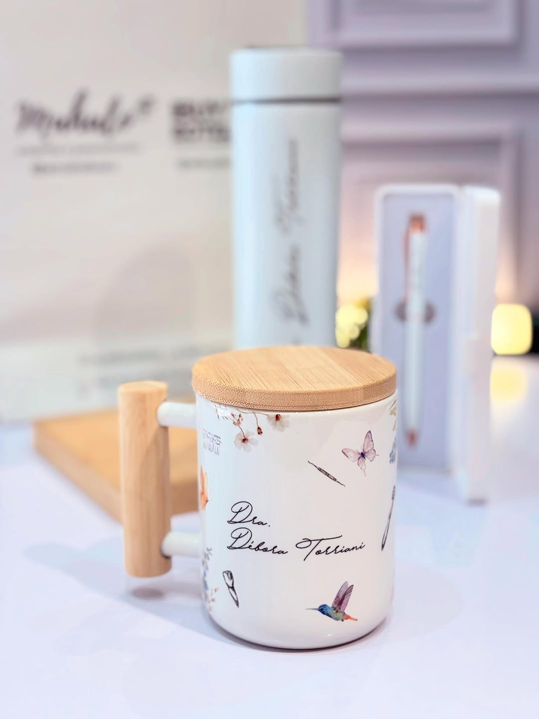 Caneca Personalizada com Tampa Bambu